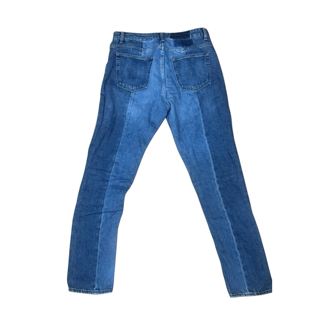Sandro Hani Patchwork Jeans Blue VTG 29x24 High Rise Zip Fly Cropped 40 - Picture 5 of 8